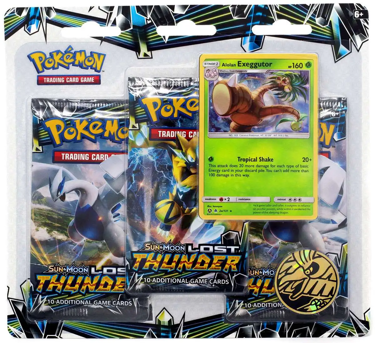 Alolan Exeggutor 3-Pack Blister from Lost Thunder Pokémon card set
